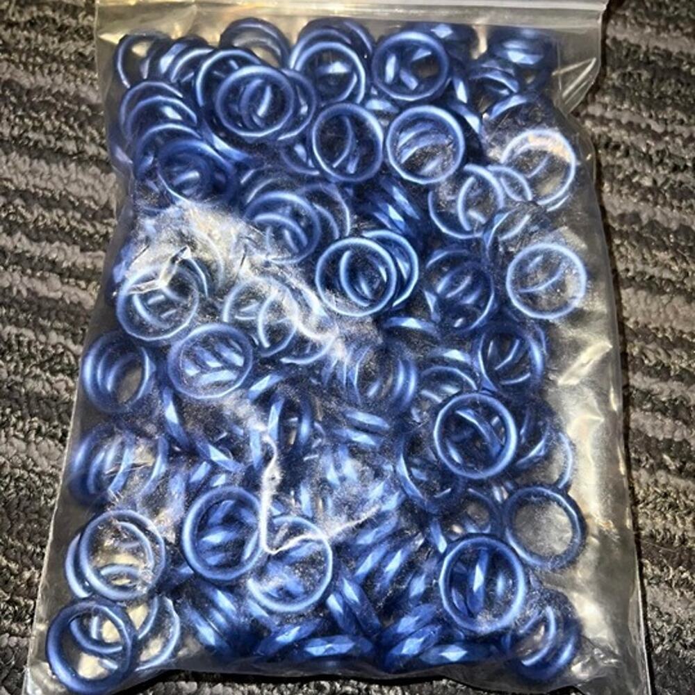 Blue metallic plastic circles for jewelry, crafting and art projects